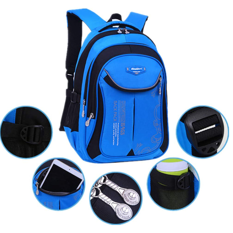 Ladyzone Camo School Backpack Lightweight Schoolbag Travel Camp Outdoor Daypack Bookbag for Your Children (Blue&Black ZM) - backpacks4less.com