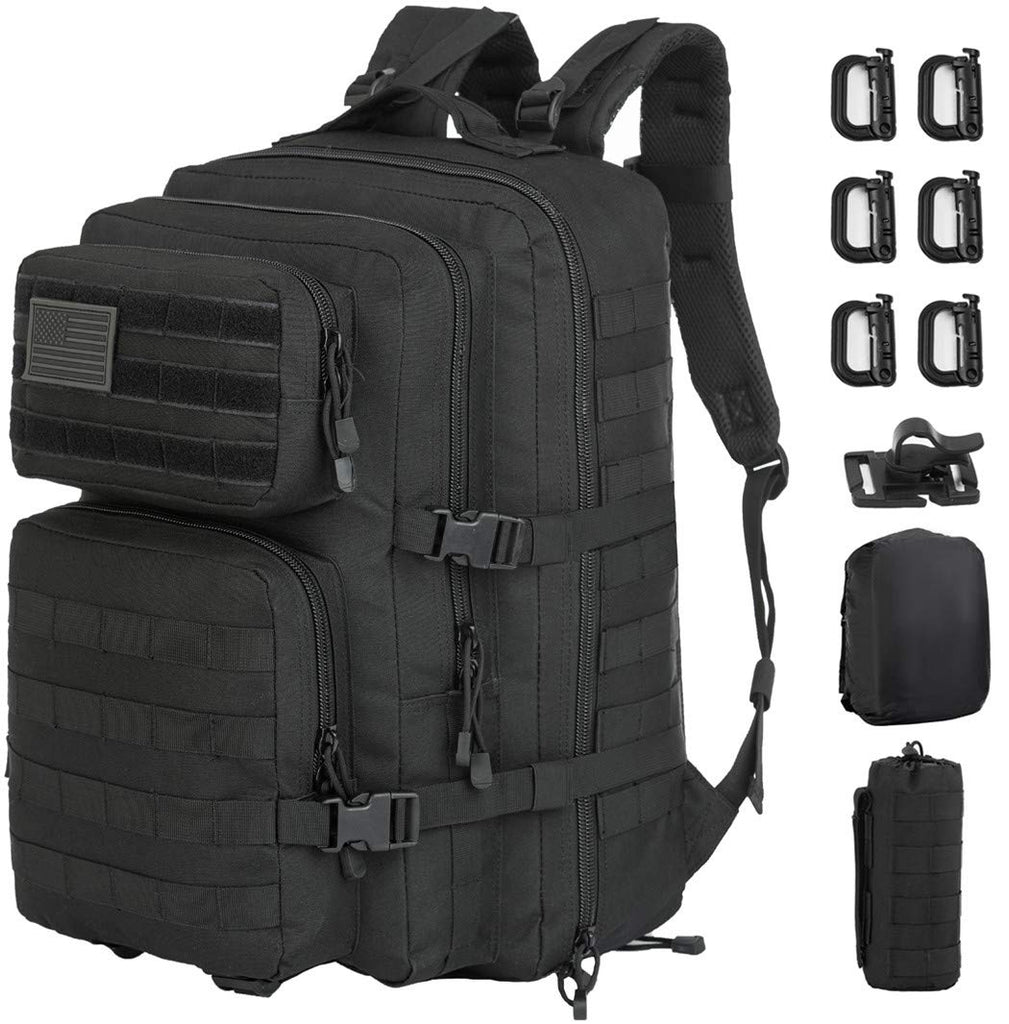GZ XINXING 3 Day Assault Pack Military Tactical Army Molle Rucksack Backpack Bug Out Bag Hiking Daypack For Hunting Camping Hiking Traveling (Black1) - backpacks4less.com