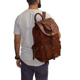 Parrys Leather World 20" Rustic Vintage leather Backpack Bag Rucksack Laptop Bag Briefcase Messenger Bag Computer Bag for Men Women Backpack Brown Leather Bag Office Briefcase for Men Women Pittu Bag - backpacks4less.com