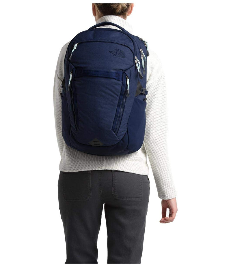 The North Face Women's Surge Backpack, Montague Blue Light Heather/Cloud Blue - backpacks4less.com
