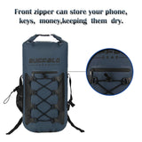Buffalo Gear Portable Insulated Backpack Cooler Bag - Hands-free and Collapsible, Waterproof and Soft-Sided Cooler Backpack for Hiking, the Beach, Picnics,Camping, Fishing - Navy Blue,35 Liters,30 Can - backpacks4less.com