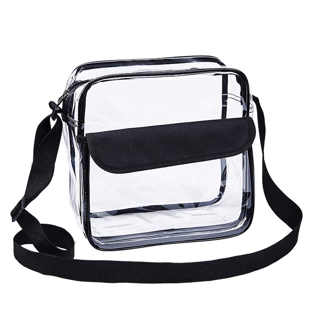 Magicbags Clear Cross-Body Messenger Shoulder Bag, NFL and PGA Stadium Approved Clear Purse with Adjustable Strap - backpacks4less.com