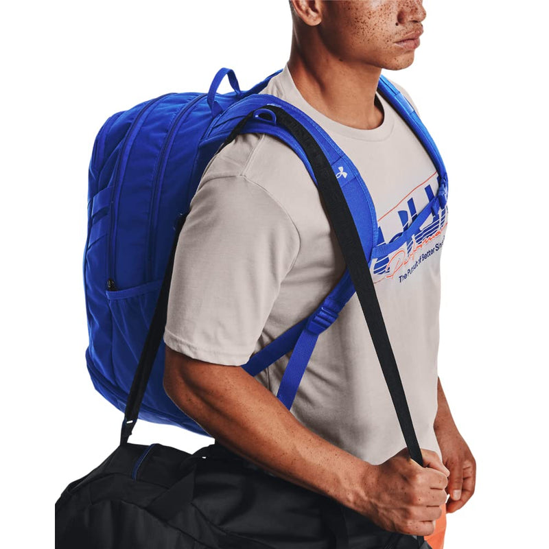 Under Armour Hustle 5.0 Team Backpack, (400) Royal/Royal/Metallic Silver, One Size Fits All