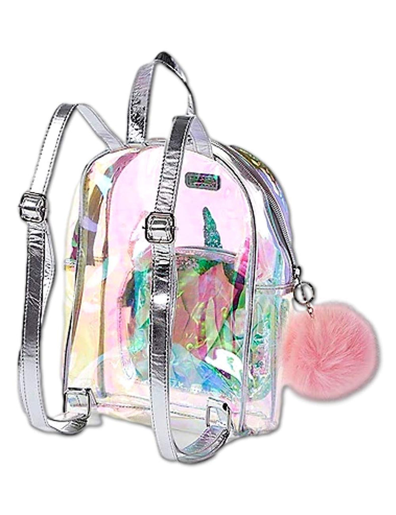 Justice Unicorn Mini Backpack - Girls Clear Holographic Travel Daypack–