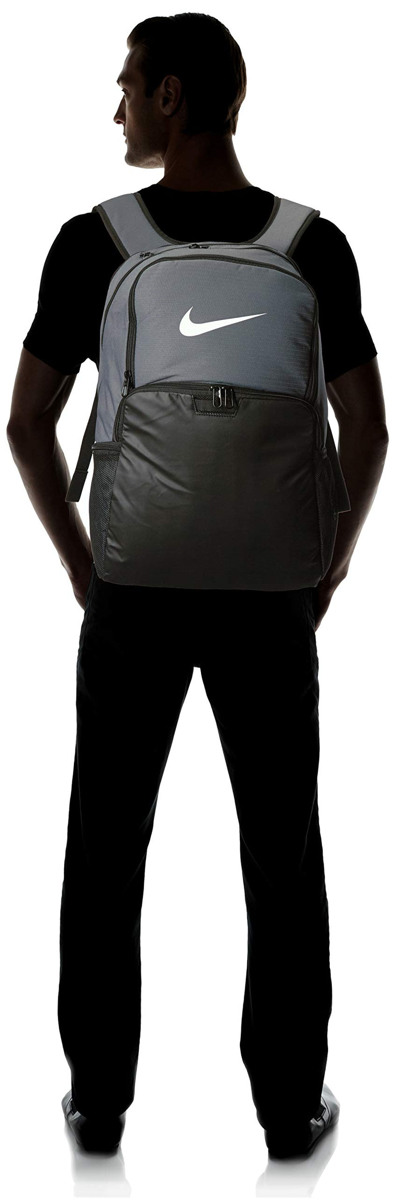 NIKE Brasilia XLarge Backpack 9.0, Flint Grey/Black/White, Misc - backpacks4less.com