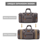 Plambag Canvas Duffle Bag for Travel, 50L Duffel Overnight Weekend Bag(Gray) - backpacks4less.com