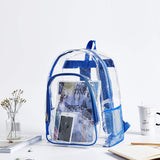 Heavy Duty Clear Backpack,Transparent Cold-Resistant Vinyl Adjustable Straps Backpack for Work(Blue) - backpacks4less.com