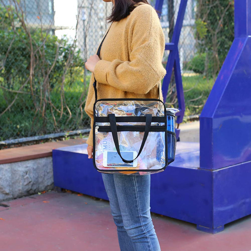 Clear Bag Stadium Approved,NCAA NFL&PGA Security Approved Clear Tote Bag with Multi-Pockets and Adjustable Shoulder Strap,Perfect for Work, School, Sports Games and Concerts-12 X12 X6 - backpacks4less.com