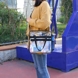 Clear Bag Stadium Approved,NCAA NFL&PGA Security Approved Clear Tote Bag with Multi-Pockets and Adjustable Shoulder Strap,Perfect for Work, School, Sports Games and Concerts-12 X12 X6 - backpacks4less.com