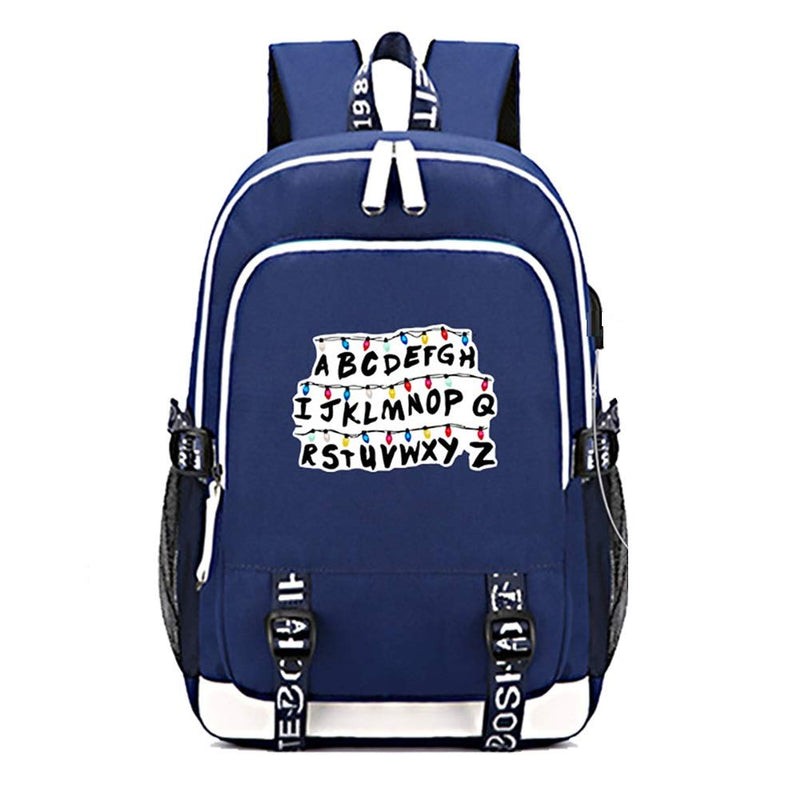 Stranger Things Backpack with USB Charging Port School Boys Girls Bookbag Laptop Backpack for Teens - backpacks4less.com