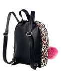 Justice Cheetah Girls Mini Backpack - Cute Mini Travel Daypack Purse with Pompom Keychain - Lightweight and Waterproof Leather Bookbags - backpacks4less.com