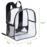 Stadium Approved Clear Mini Backpack - Heavy Duty Reflective Transparent Backpack for Concert, Security Travel &Sports - backpacks4less.com