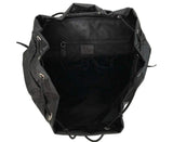 Gucci Men's Backpack Black GG Nylon Drawstring With Leather Trim 510336 1000 - backpacks4less.com