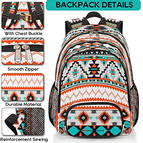 Pardick Aztec Print School Backpacks for Girls Boys Teens Students