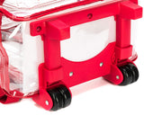 Rolling Clear Backpack Heavy Duty Bookbag Quality See Through Workbag Travel Daypack Transparent School Book Bags with Wheels Red - backpacks4less.com
