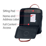 Fjallraven - Kanken Classic Backpack for Everyday, Black/Ox Red - backpacks4less.com