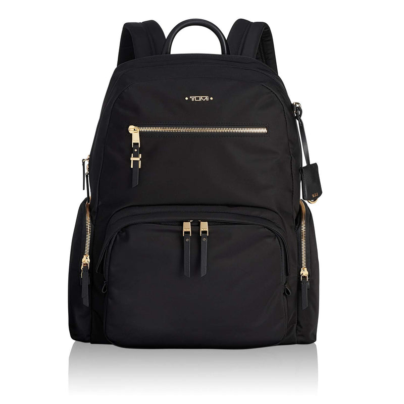 TUMI - Voyageur Carson Laptop Backpack - 15 Inch Computer Bag for Women - Black/Gold - backpacks4less.com