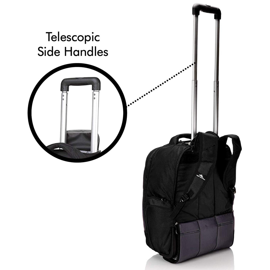 high sierra wheeled underseat suitcase carry-on travel tote bag black High Sierra Rev Wheeled Laptop Backpack, Black