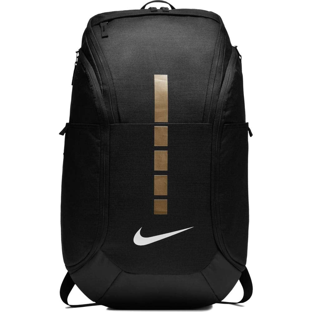 Nike Hoops Elite Pro Basketball Backpack,Black/Metallic Gold,One Size–