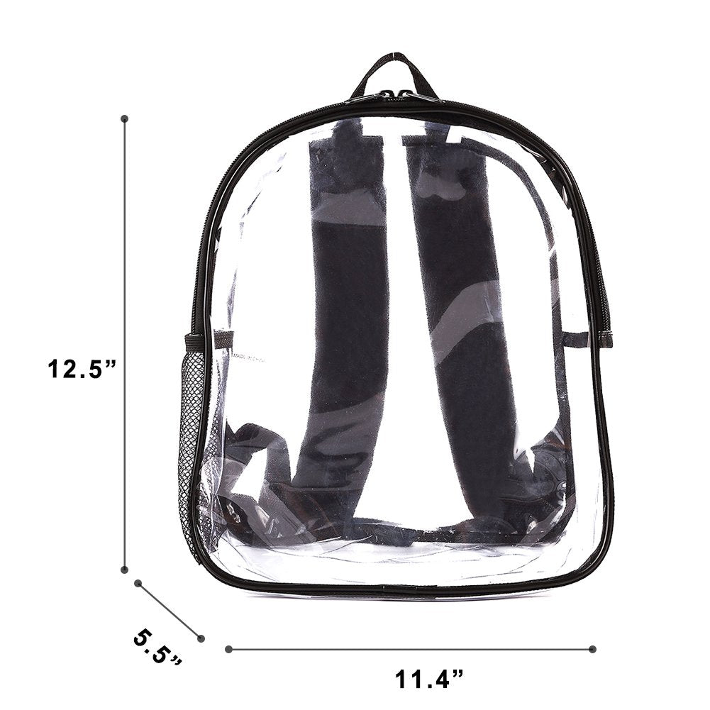  Mossio Clear Bag Stadium Approved, Heavy Duty Small Transparent  Backpack For Boys, Girls, Adults Black : Sports & Outdoors