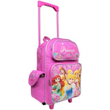 Disney Large Rolling Backpack Princess w/ Flowers Pink School Bag New a03887 - backpacks4less.com