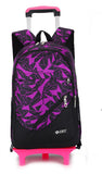Meetbelify 3pcs Kids Rolling Backpacks Luggage Six Wheels Trolley School Bags ... (Purple with 2 wheels) - backpacks4less.com