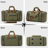 Plambag Canvas Duffle Bag for Travel, 50L Duffel Overnight Weekend Bag(Army Green) - backpacks4less.com
