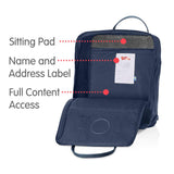 Fjallraven - Kanken Classic Backpack for Everyday, Royal Blue/Pinstripe Pattern - backpacks4less.com