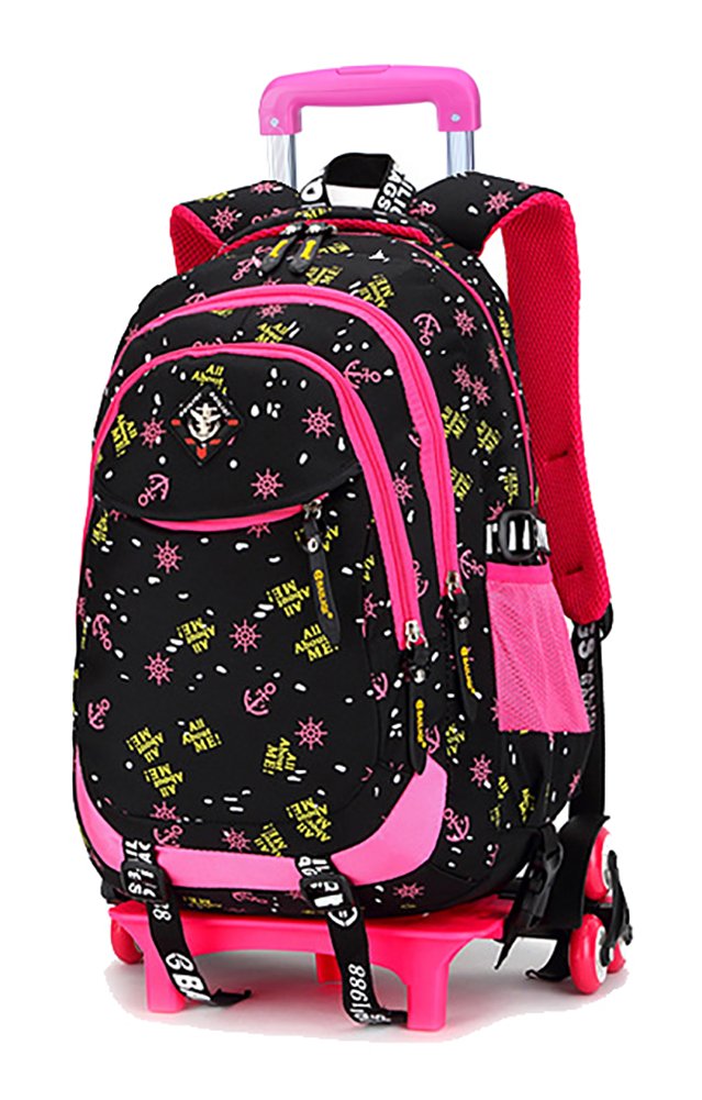 Meetbelify Kids Rolling Backpack With Wheels & Lunch Box - 16.5" School Bag For Elementary Students
