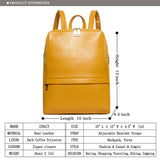 Coolcy Hot Style Women Real Genuine Leather Backpack Fashion Bag (Golden yellow) - backpacks4less.com