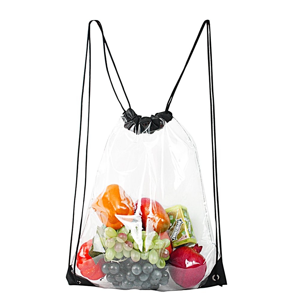 Clear Drawstring Bag Waterproof Stadium Drawstring Backpack–