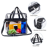 Magicbags Clear Tote Bag,NCAA NFL&PGA Stadium Approved Clear Bag with Adjustable Shoulder Strap and Double Zippered,Perfect for Work, School , Sports Games and Concerts -12"X12"X6" - backpacks4less.com