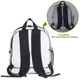 Stadium Approved Clear Mini Backpack - Heavy Duty Reflective Transparent Backpack for Concert, Security Travel &Sports - backpacks4less.com