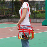 Clear Bag Stadium Approved,NCAA NFL&PGA Security Approved Clear Tote Bag with Multi-Pockets and Adjustable Shoulder Strap,Perfect for Work, School, Sports Games and Concerts-12" x 12" x 6" - backpacks4less.com