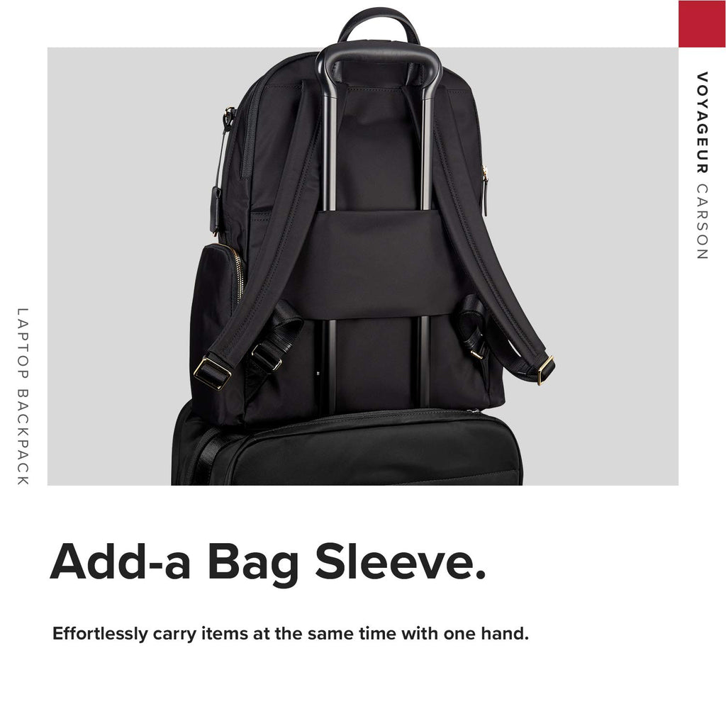 TUMI - Voyageur Carson Laptop Backpack - 15 Inch Computer Bag for Women - Black/Gold - backpacks4less.com