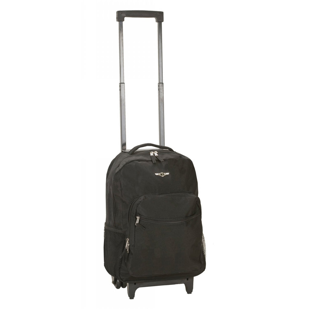 Rockland Luggage 17 Inch Rolling Backpack, BLACK - backpacks4less.com