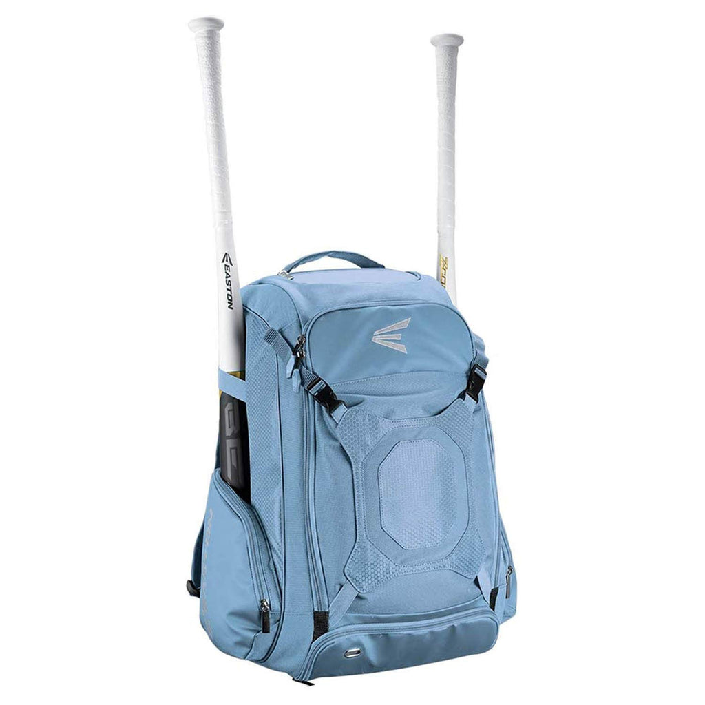 EASTON WALK-OFF IV Bat & Equipment Backpack Bag | Baseball Softball | 2020 | Carolina Blue | 2 Bat Sleeves | Vented Shoe Pocket | External Helmet Holder | 2 Side Pockets | Valuables Pocket | Hook - backpacks4less.com