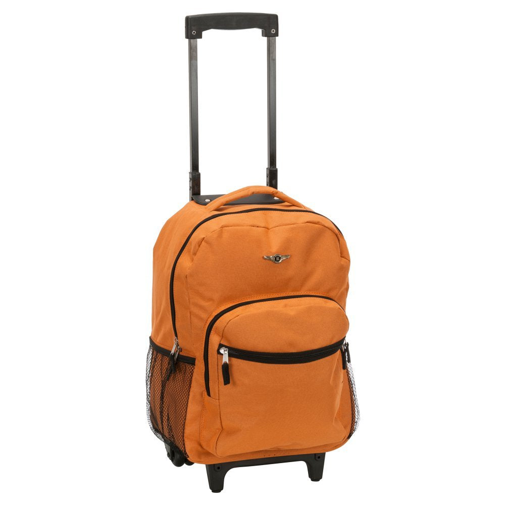 Rockland Luggage 17 Inch Rolling Backpack, Burnt ORANGE - backpacks4less.com