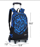 Meetbelify 3pcs Kids Rolling Backpacks Luggage Six Wheels Trolley School Bags ... (Rose red) - backpacks4less.com