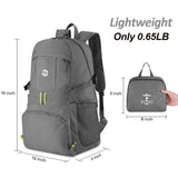 OlarHike Lightweight Travel Backpack, 35L Water Resistant Packable Traveling/Hiking Backpack Daypack for Men & Women, Multipurpose Use - Grey - backpacks4less.com