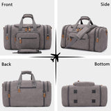 Plambag Canvas Duffle Bag for Travel, 50L Duffel Overnight Weekend Bag(Gray) - backpacks4less.com