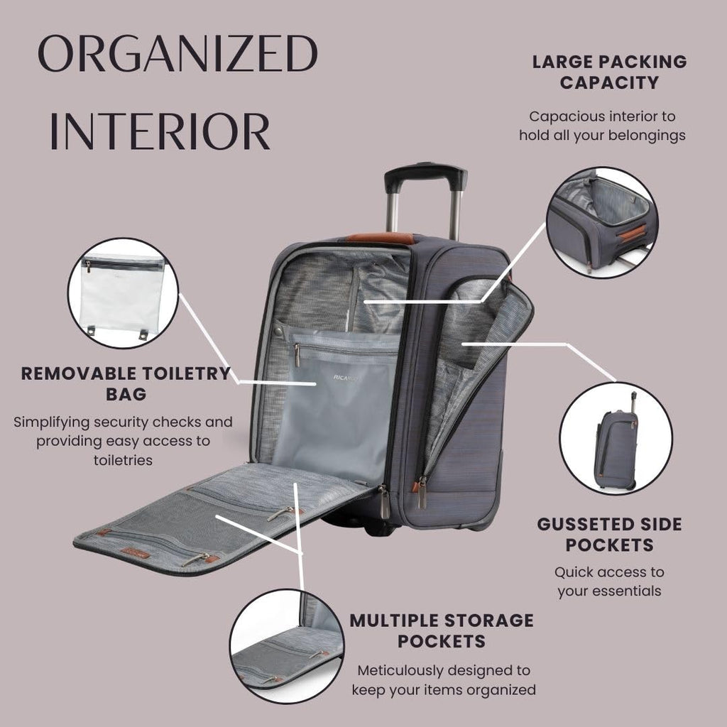 Ricardo Beverly Hills Montecito 2.0 Softside Underseat Carry-On Luggag–