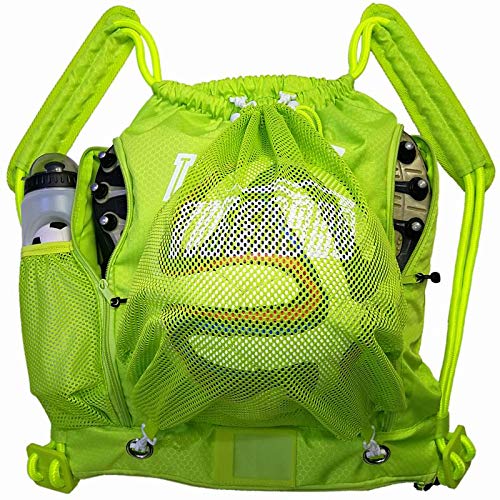 Tigerbro Soccer Backpack Basketball Sackpack with Detachable Mesh