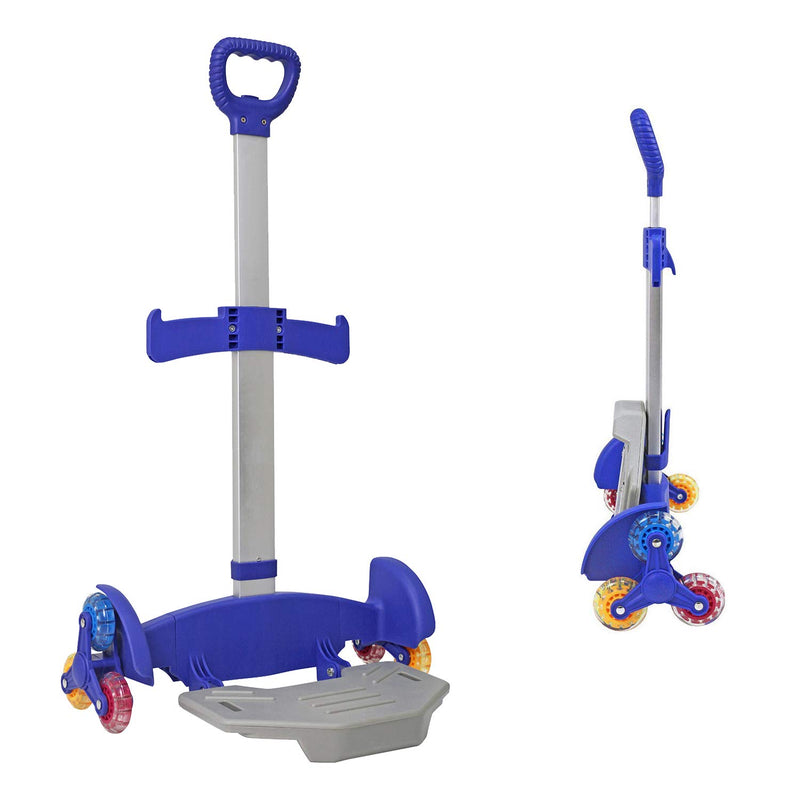 Wheeled Backpack Cart,Aluminium Alloy Folding Trolley Cart for Backpack (Blue, 6 Wheels) - backpacks4less.com