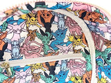 Loungefly Pokemon Eeveelutions Womens Double Strap Shoulder Bag Purse (Brown)
