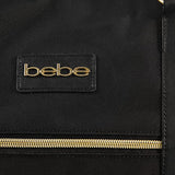 BEBE Women's Whitney Duffel Bag, Black Gold