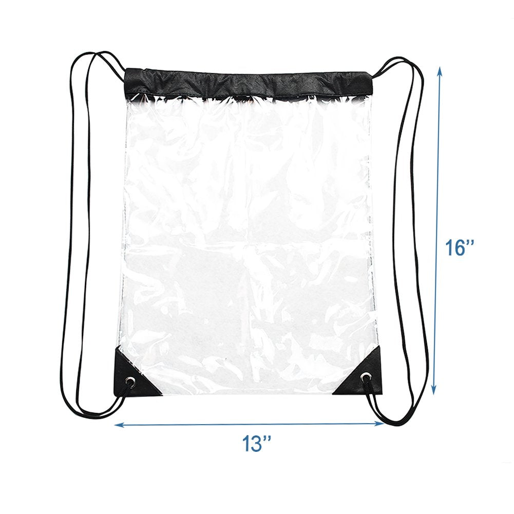 Clear Drawstring Bag Waterproof Stadium Drawstring Backpack–
