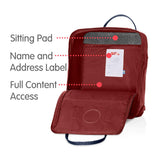 Fjallraven - Kanken Classic Backpack for Everyday, Ox Red/Royal Blue - backpacks4less.com