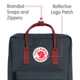 Fjallraven - Kanken Classic Backpack for Everyday, Black/Ox Red - backpacks4less.com