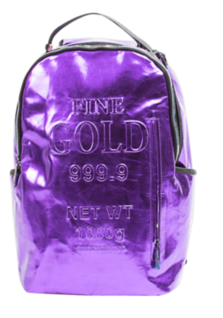 Sprayground Mens Sprayground Gold Brick Backpack 910B1748NSZ - Purple - backpacks4less.com